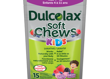 Dulcolax - Kids Laxative Soft Chews, Wild Berry | 15 Soft Chews