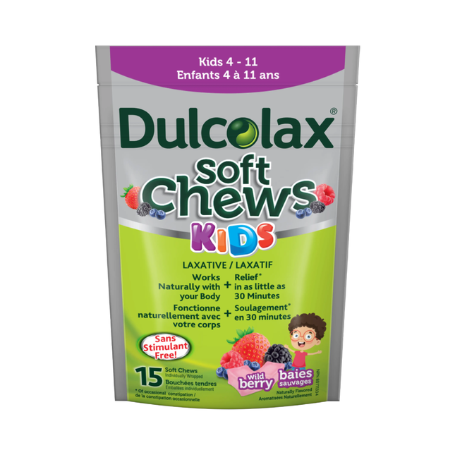 Dulcolax - Kids Laxative Soft Chews, Wild Berry | 15 Soft Chews