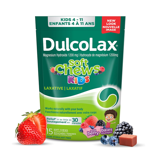 Dulcolax - Kids Laxative Soft Chews, Wild Berry | 15 Soft Chews