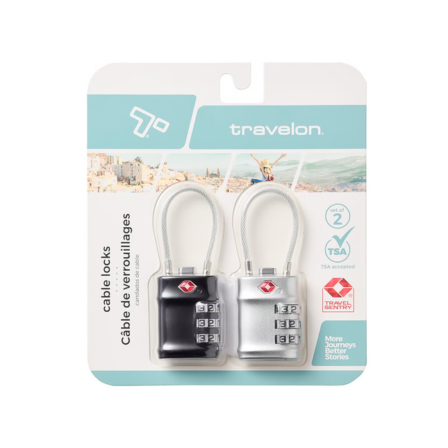 Travelon - TSA Accepted Cable Locks | Set of 2