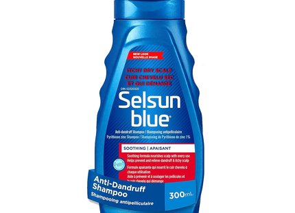 Selsun Blue - Antidandruff Shampoo Pyrithione Zinc 1%, Soothing | 300 mL