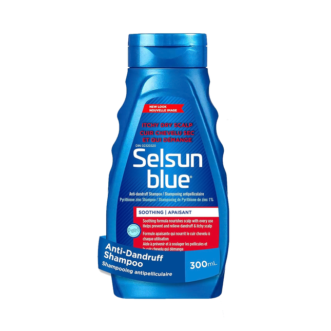 Selsun Blue - Antidandruff Shampoo Pyrithione Zinc 1%, Soothing | 300 mL