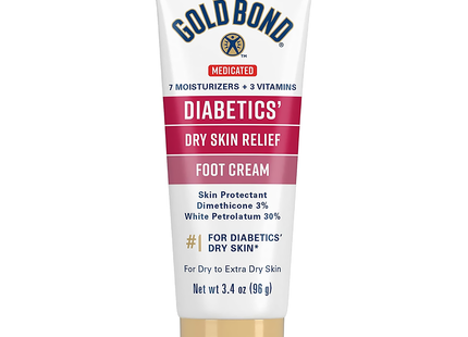 Gold Bond - Diabetics Dry Skin Relief Medicated Foot Cream - Dry to Extra Dry Skin | 96 g