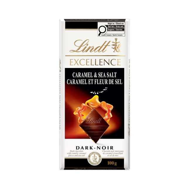 Lindt - Excellence Caramel & Sea Salt Dark Chocolate Bar | 100 g