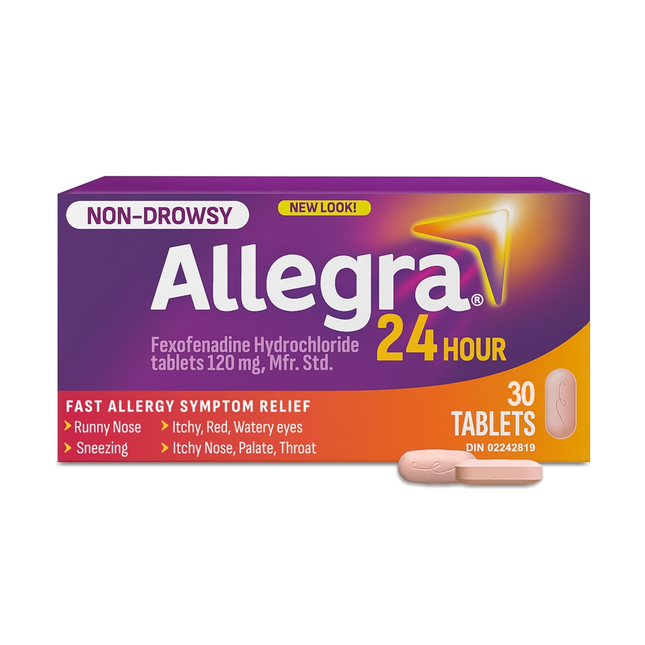 Allegra – Soulagement rapide des symptômes d'allergie 24 h sans somnolence | 30 comprimés