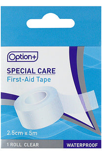 Option+ Clear Special Care First-Aid Tape | 2.5 cm x 5 m