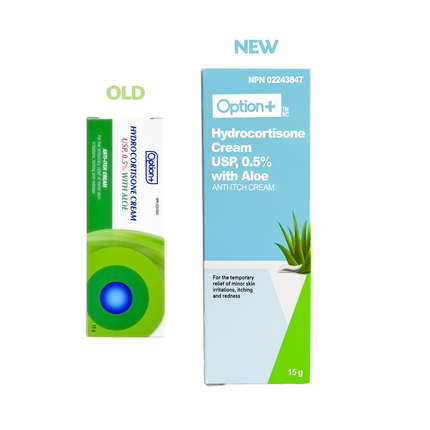 Option+ Crème anti-démangeaisons à l'hydrocortisone 0,5 % avec aloès | 15g