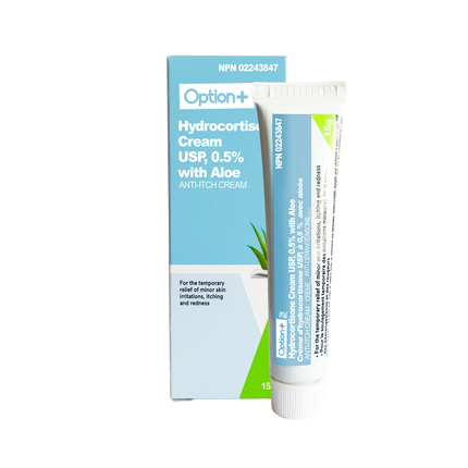 Option+ Crème anti-démangeaisons à l'hydrocortisone 0,5 % avec aloès | 15g