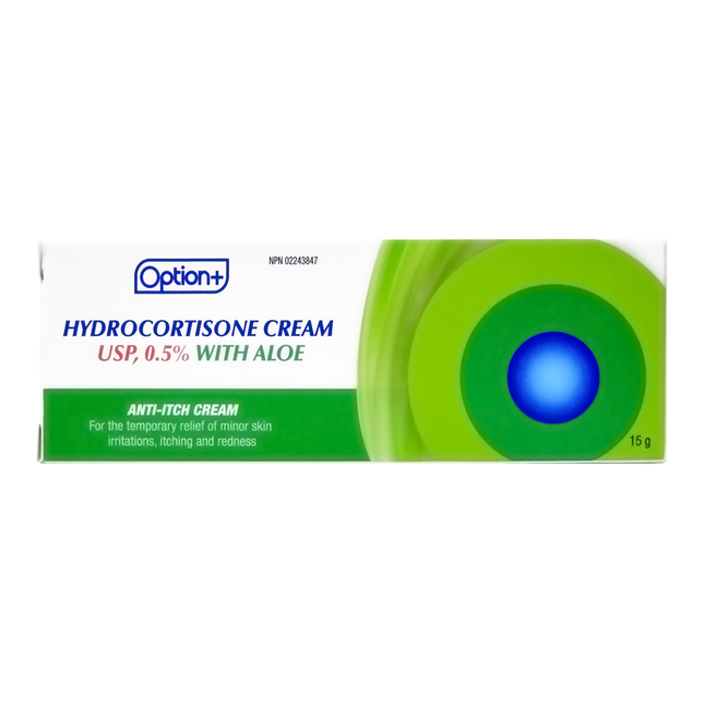 Option+ - Hydrocortisone Cream  0.5% with Aloe - Anti Itch Cream | 15 g