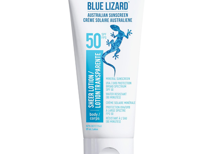 Blue Lizard - Mineral Sunscreen - Sheer Body Lotion - 50 SPF | 89 mL