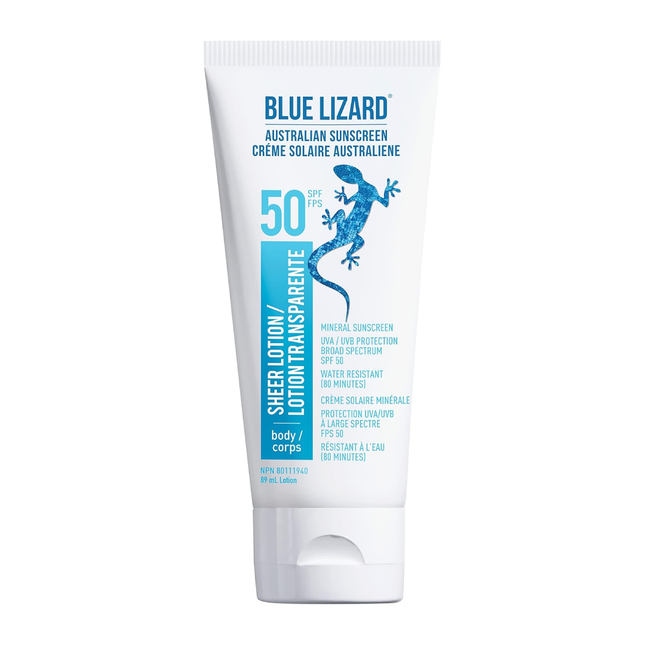 Blue Lizard - Écran solaire minéral - Lotion pour le corps transparente - 50 SPF | 89 ml