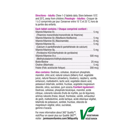 Jamieson - Chewable B Complex - Berry Bliss | 90 Chewable Tablets