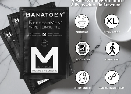 Manatomy - RefreshMen Wipes Sachets | 24 Count