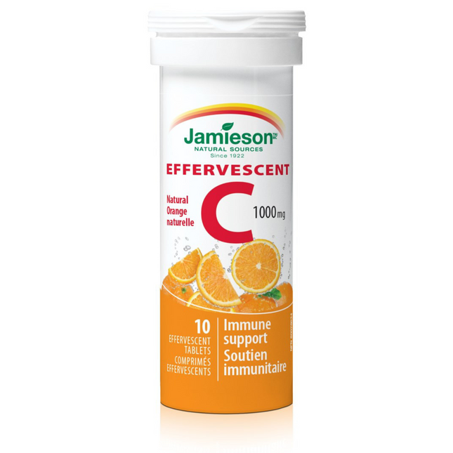 Jamieson - Vitamine C effervescente - Orange naturelle | 10 comprimés