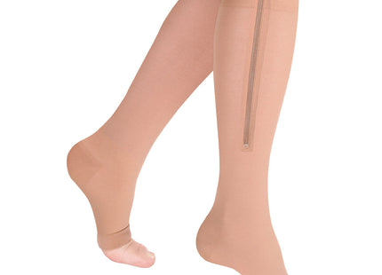 TRUFORM - Bk Stockings Zipper Closure | Open Toe 15-20 Mmhg