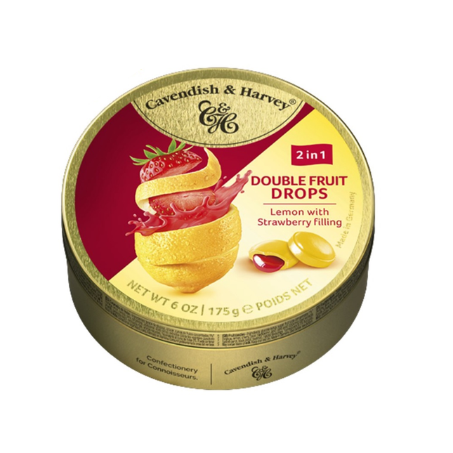 Cavendish & Harvey - Double Fruit Drops, Lemon With Strawberry Filling | 175 g