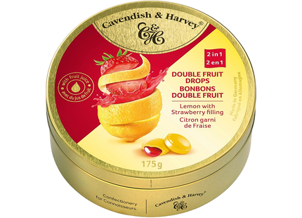 Cavendish &amp; Harvey - Pastilles Double Fruit, citron et garniture aux fraises | 175 g