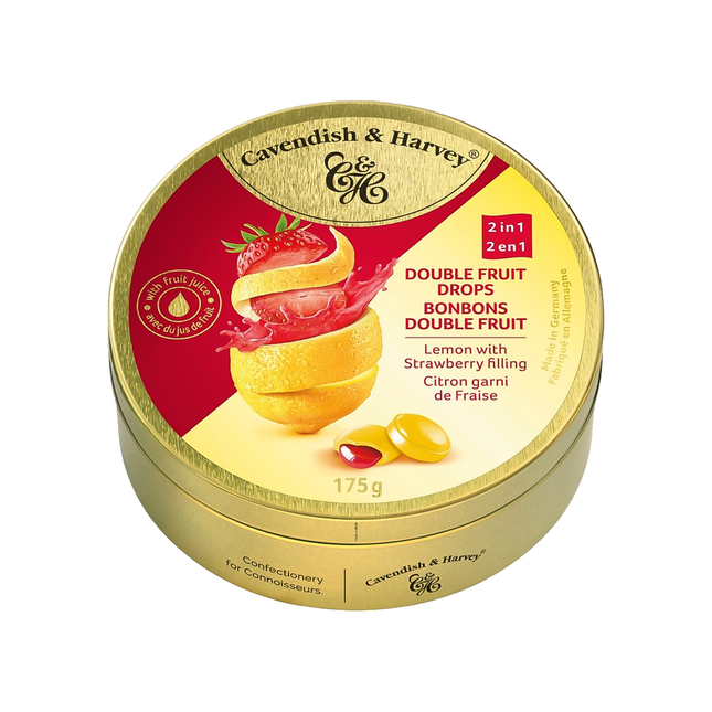 Cavendish & Harvey - Double Fruit Drops, Lemon With Strawberry Filling | 175 g
