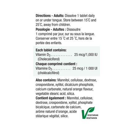 Jamieson - Vitamin D3, 1000 IU | 150 Sublingual Tablets