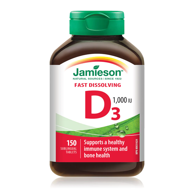 Jamieson - Vitamine D3, 1000 UI | 150 comprimés sublinguaux