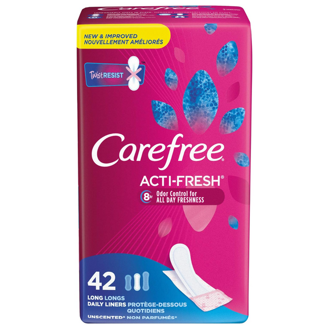 Carefree - Acti-Fresh Odor Control Long Daily Liners | 42 Liners