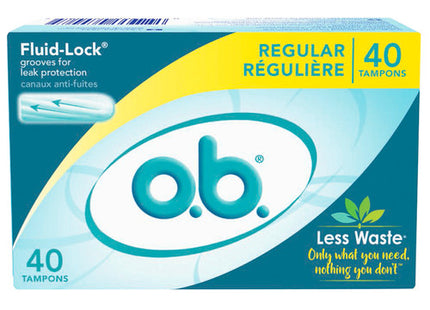 o.b. - with Fluid Lock Grooves - Regular Absorbency | 40 Tampons