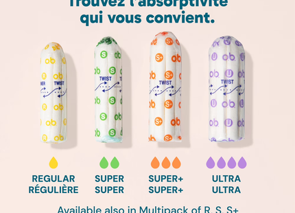 O.B. - Tampons sans applicateur Fluid-Lock - Paquet multiple | 40 Tampons