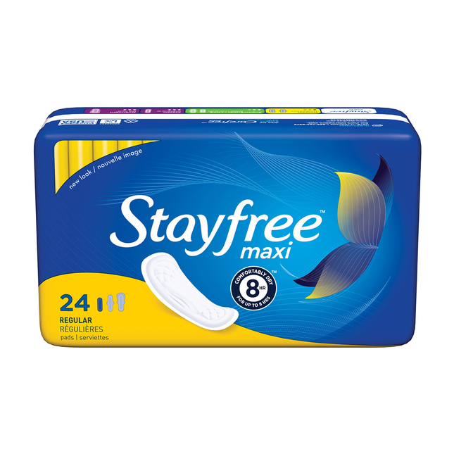 Stayfree - Maxi serviettes - Régulier | 24 tampons