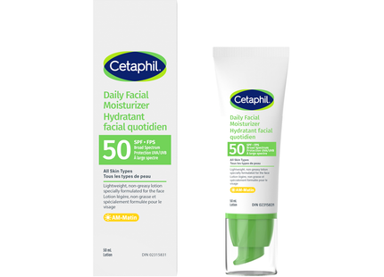 Cetaphil – Hydratant Quotidien Visage pour tous types de peaux SPF 50 | 50 mL