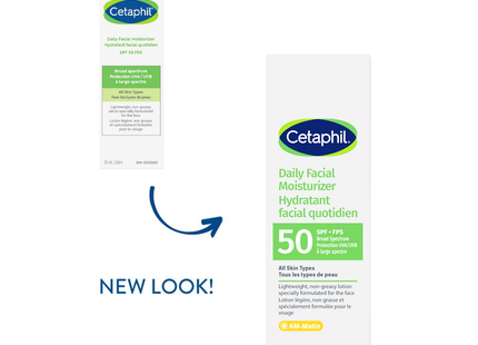 Cetaphil – Hydratant Quotidien Visage pour tous types de peaux SPF 50 | 50 mL