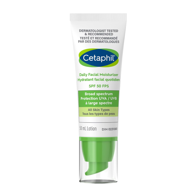 Cetaphil - Hydratant quotidien pour le visage pour peaux sensibles - SPF 50 | 50 ml
