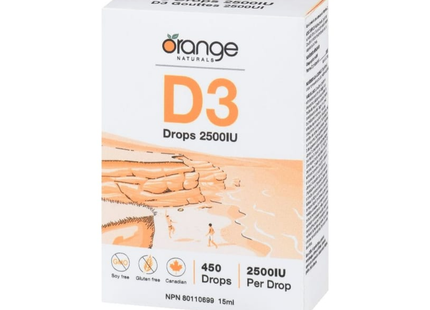 Orange Naturals - Vitamine D3 en gouttes 2500 UI | 15 ml
