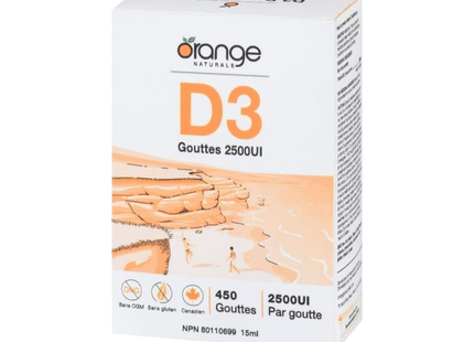 Orange Naturals - Vitamine D3 en gouttes 2500 UI | 15 ml