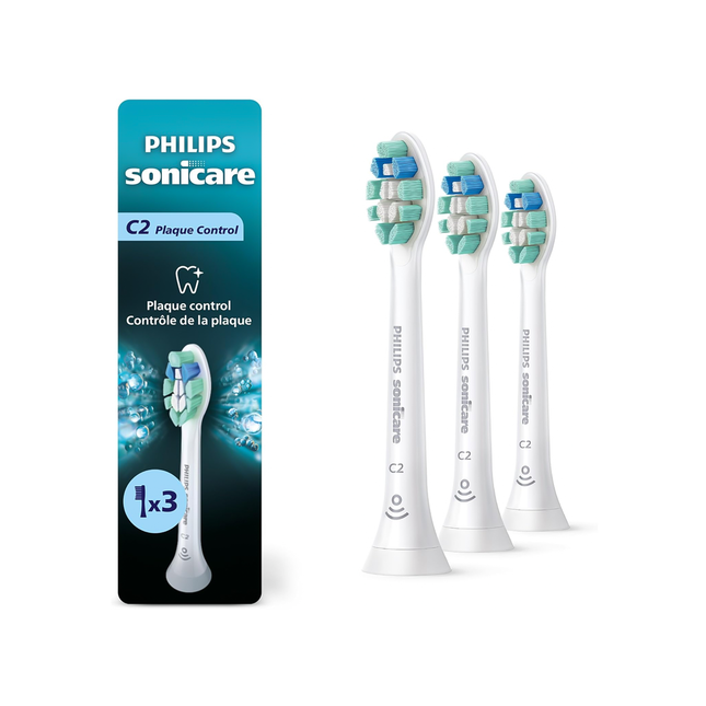 Philips - Sonicare C2 Optimal Plaque Control Brush Heads | 3 Brush Heads