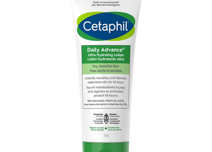 Cetaphil - Lotion ultra hydratante Daily Advance - Peau sèche et sensible | 225g