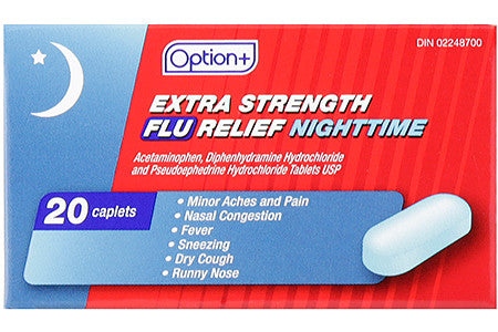 Option+ Extra Strength Flu Relief Nighttime | 20 Caplets