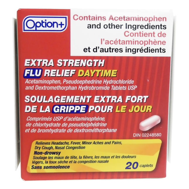 Option+ Extra Strength Flu Relief Daytime | 20 Caplets