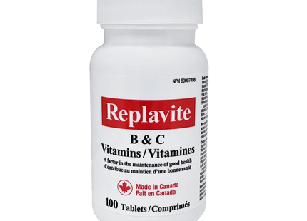 Replavite - B & C Vitamins - Aids in the Maintenance of Good Health | 100 Tablets