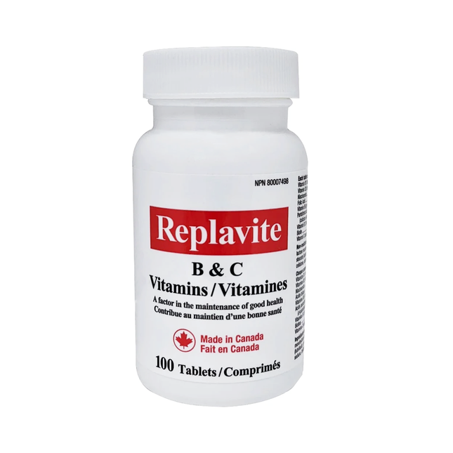 Replavite - B & C Vitamins - Aids in the Maintenance of Good Health | 100 Tablets