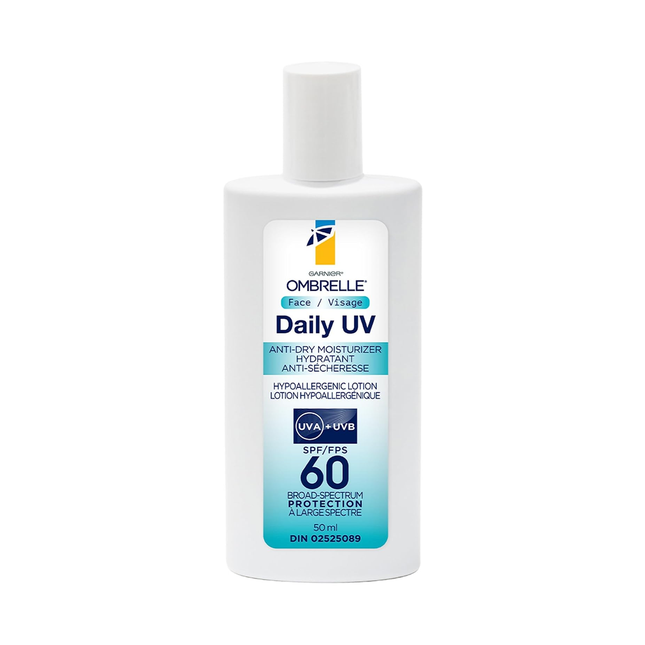 Ombrelle - Lotion solaire hypoallergénique ultra légère pour le visage - FPS 60 à large spectre | 50 ml