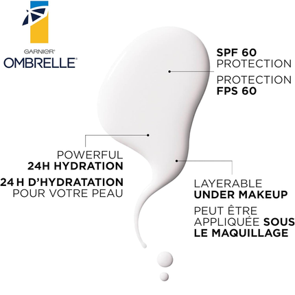 Ombrelle - Ultra Light Advanced Sunscreen Hypoallergenic Weightless Face Lotion - SPF 60 Broad Spectrum | 50 mL