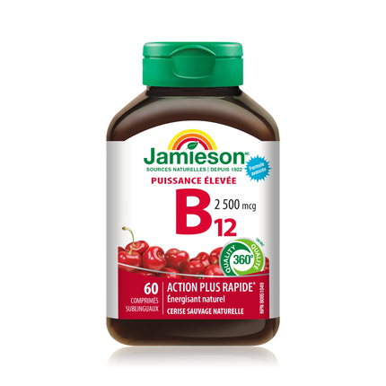 Jamieson - Vitamine B12, 2500 mcg | 60 comprimés sublinguaux