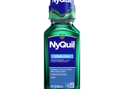 Vicks - NyQuil Cold & Flu Nighttime Relief Syrup, Original Flavour | 236 mL
