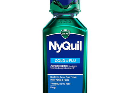 Vicks - Sirop de soulagement nocturne NyQuil contre le rhume et la grippe - Saveur originale | 354 ml