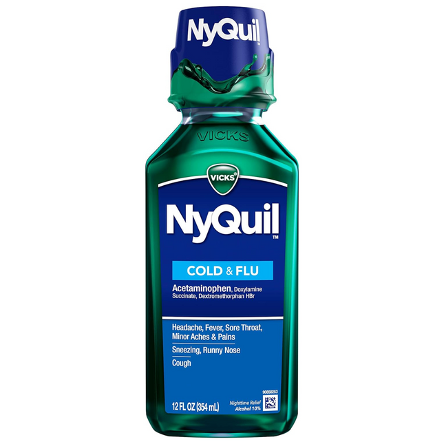 Vicks - NyQuil Cold & Flu Nighttime Relief Syrup - Original Flavour | 354 ml