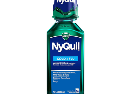 Vicks - Sirop de soulagement nocturne NyQuil contre le rhume et la grippe - Saveur originale | 354 ml