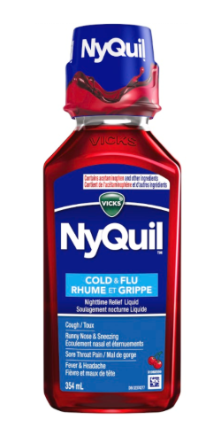 Vicks - NyQuil Cold & Flu Nighttime Relief Syrup - Cherry Flavour | 354 ml