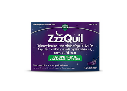 Vicks - LiquiCaps d'aide au sommeil nocturne ZzzQuil | 12 capsules liquides