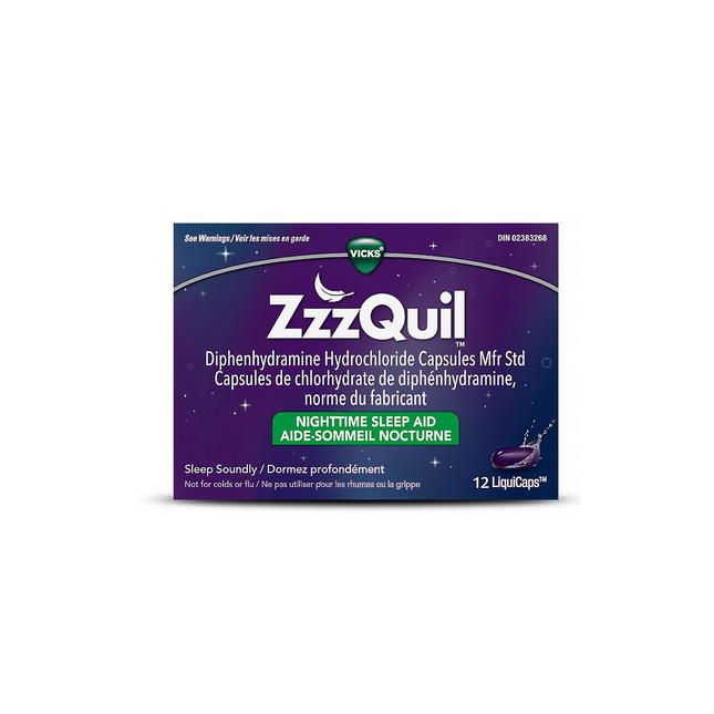 Vicks - ZzzQuil Nighttime Sleep-Aid LiquiCaps | 12 Liquid Capsules