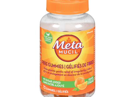 Metamucil - Fibre Gummies No Sugar Added, Orange | 72 Gummies